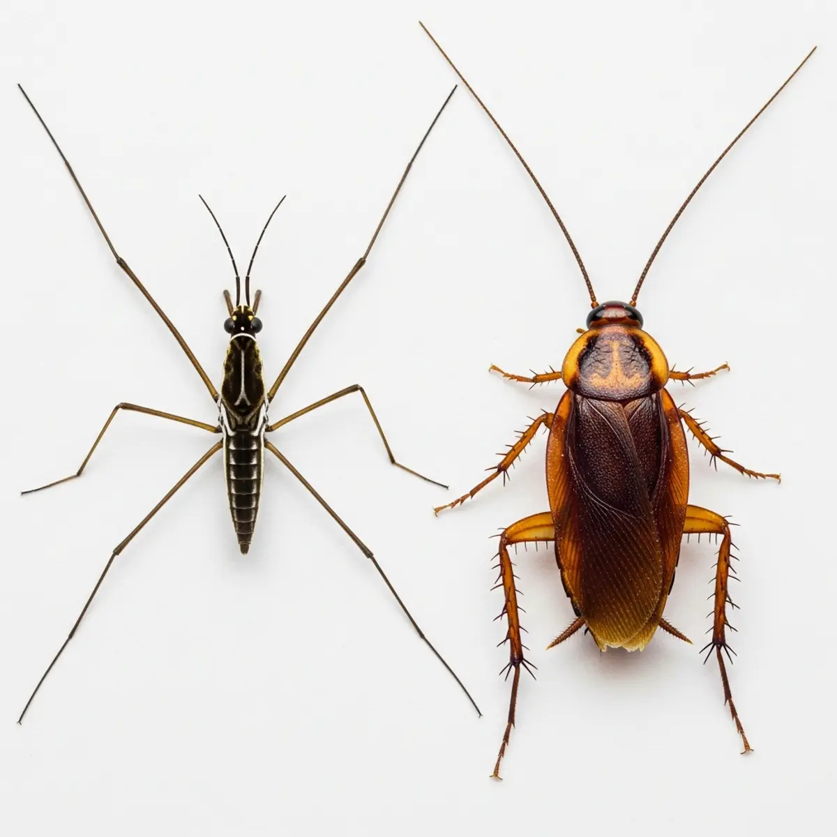 Comparaison visuelle entre un cafard et les insectes qui lui ressemblent