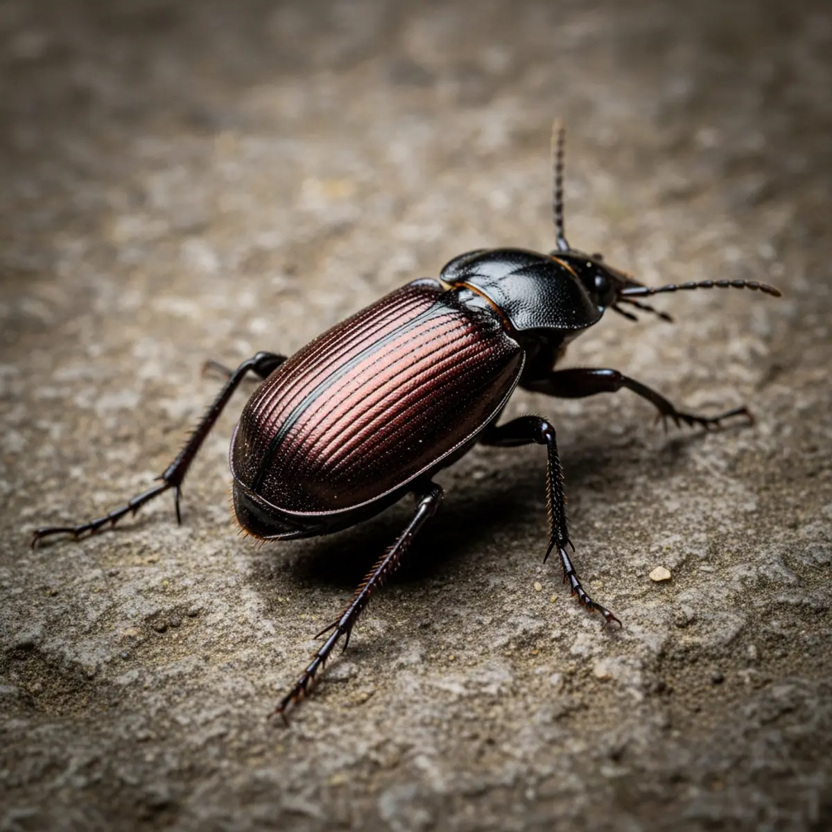 Insecte brun ressemblant à un cafard sur sol de cuisine professionnelle